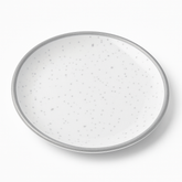 Elegant Silver Trim Melamine Appetizer Plate - 6.25 Inch
